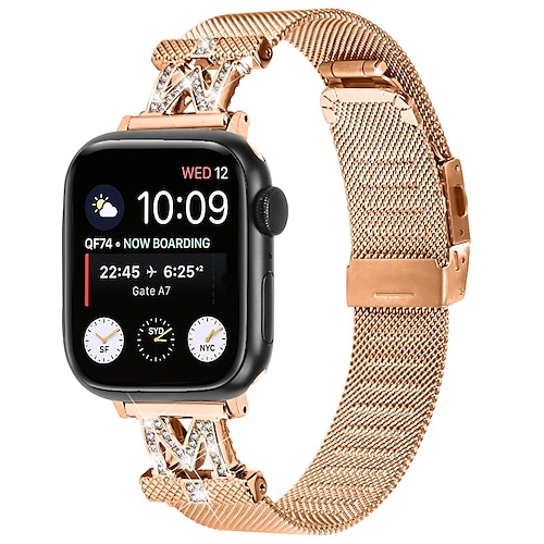 

Milanaise Armband Kompatibel mit Apple Watch Armband 38mm 40mm 41mm 42mm 44mm 45mm 49mm Damen Glitzer Kristall Nylon Ersatzarmband für iwatch Series Ultra 8 7 SE 6 5 4 3 2 1