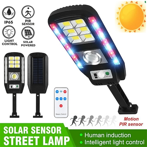 

Lámpara de calle con sensor para exteriores, impermeable, solar cob, advertencia, control remoto, luz de detección humana, luz de pared para jardín, iluminación doméstica, luz para patio, 1 ud.