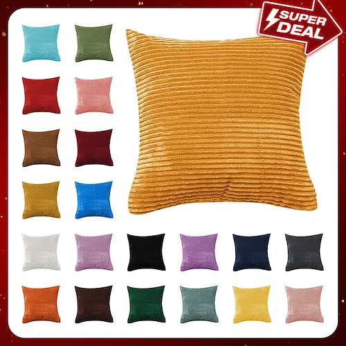 

Decorative Toss Pillows Coolest Pillows Corduroy Plain Color Simple Without Core Corn Strips Pillow Cover Cushion Cover Multi-color