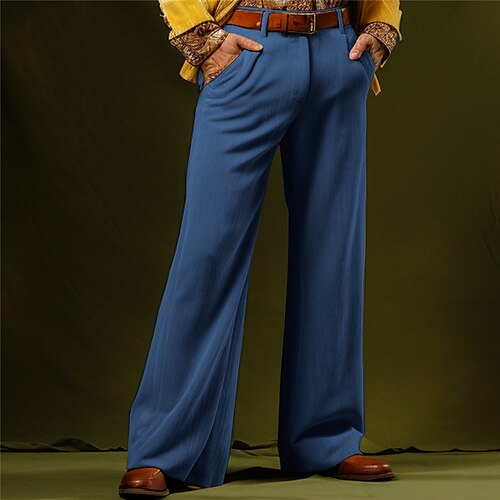 

Hombre pantalones de traje Pantalones acampanados Pantalones Pantalones de traje Pantalones de terciopelo Bolsillo delantero Plano Comodidad Negocio Diario Festivos Moda Moderno Negro Azul Piscina