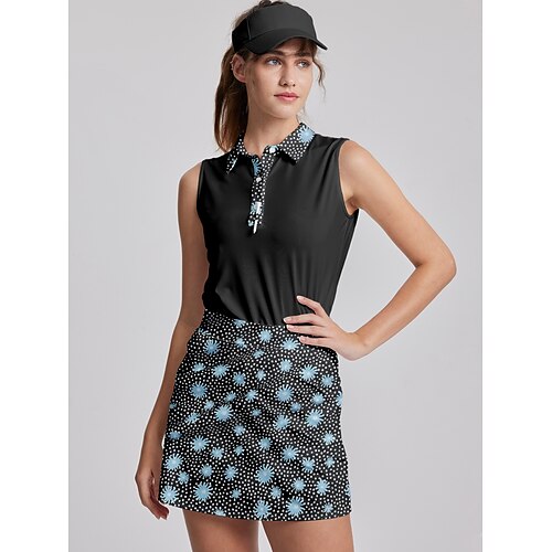 

Mujer Camisas de polo Camiseta de golf Polo con botones Transpirable Secado rápido Dispersor de humedad Sin Mangas Ropa de golf ropa de golf Ajuste regular Floral A Lunares Verano Tenis Golf pepinillo
