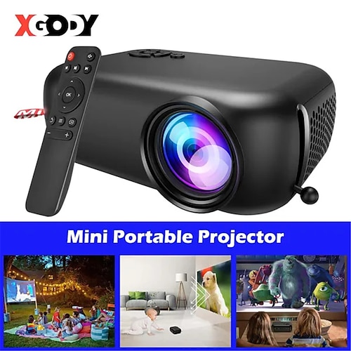 

Mini proyector portátil hd 1080p para cine en casa, proyector de vídeo multimedia para películas, compatible con tarjeta hdmi/usb/sd