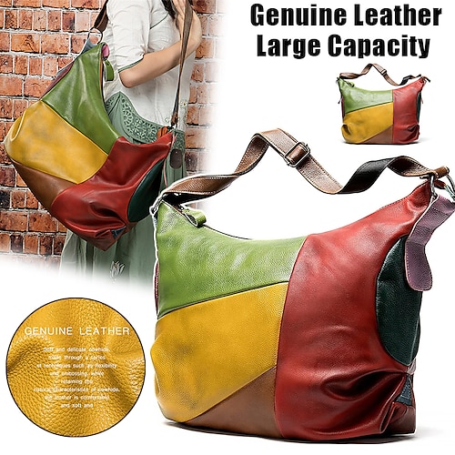 

Women's Crossbody Bag Shoulder Bag Hobo Bag Leather Shopping Daily Holiday Zipper Large Capacity Durable Patchwork color