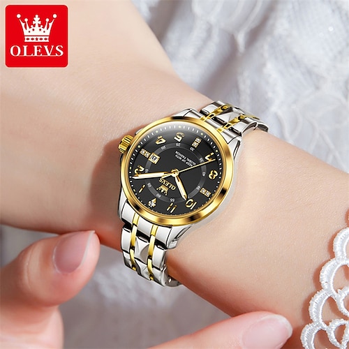 

New Olevs Brand Women'S Watches Luminous Calendar Week Display Chronograph Multifunction Quartz Watch Waterproof Sports Ladies Wristwatch