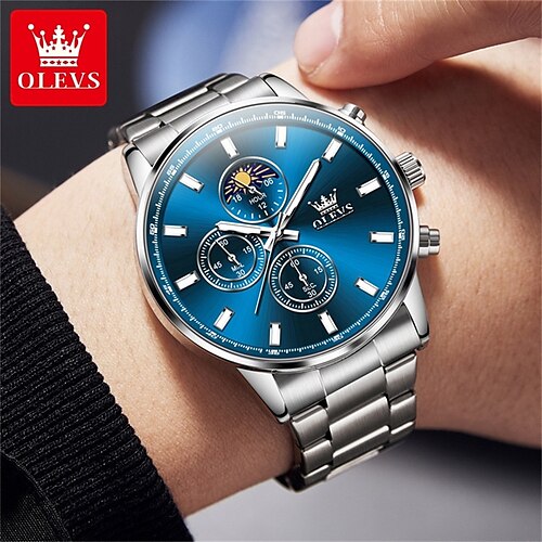

Nuevos relojes para hombre de la marca olevs, cronógrafo luminoso, relojes deportivos de cuarzo resistentes al agua para hombre