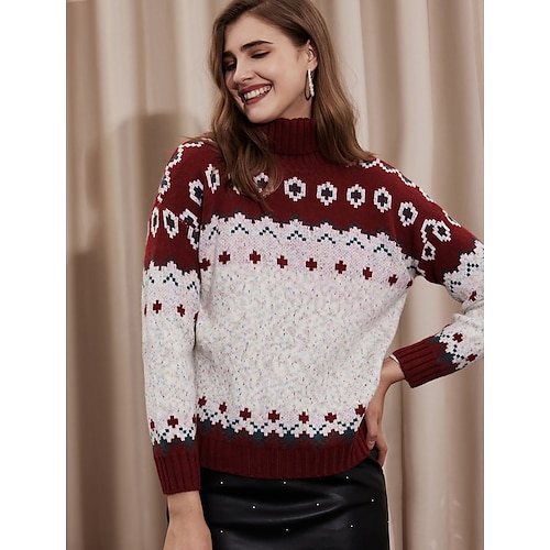 

suéteres navideños cuello alto punto acanalado