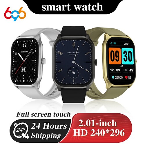 

696 ZL77 Reloj inteligente 2.01 pulgada Smartwatch Reloj elegante Bluetooth Podómetro Recordatorio de Llamadas Seguimiento del Sueño Compatible con Android iOS Mujer Hombre Llamadas con Manos Libres