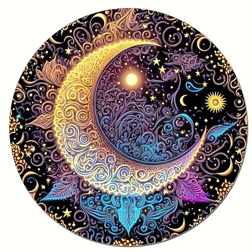 

1 Stück abstraktes DIY-Diamantgemälde, Retro-geheimnisvolles Cartoon-Muster, Mond-Diamantgemälde, Kunsthandwerk, Heimgeschenk ohne Rahmen