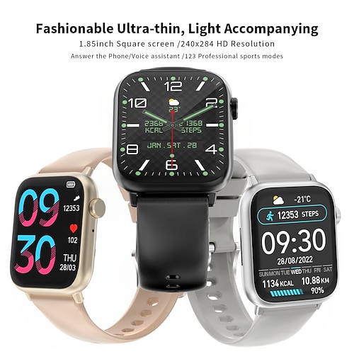 

G89PRO Montre intelligente 1.85 pouce Smartwatch Montre Connectée Bluetooth Podomètre Rappel d'Appel Moniteur d'Activité Compatible avec Android iOS Femme Hommes Longue Veille Mode Mains-Libres