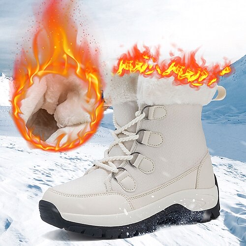 

Hombre Botas Botas de nieve Tallas Grandes Botas de invierno Forro de Lana Senderismo Ciclismo Casual Exterior Diario Cuero Sintético Templado Cómodo Antideslizante Botines / Hasta el Tobillo Cordones