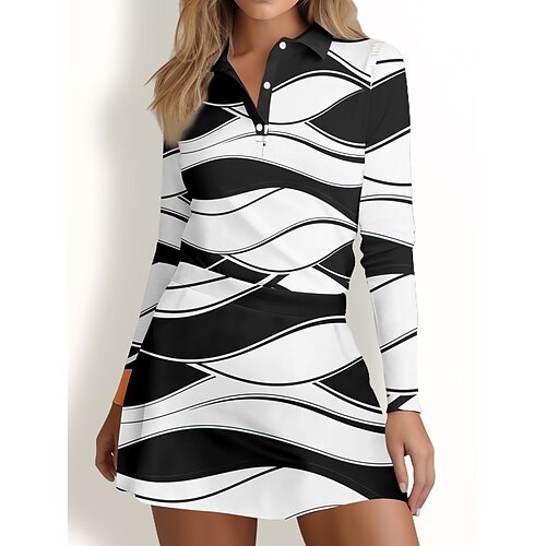 

Mujer Camisas de polo Camiseta de golf Transpirable Secado rápido Dispersor de humedad Manga Larga Ropa de golf ropa de golf Ajuste regular Cremallera Cuello alto Rayas Primavera Otoño Tenis Golf