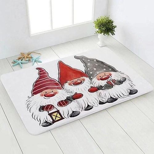 

Tapis de couloir de chambre à coucher, bonhomme de neige de noël, père noël, tapis de porte antidérapant en velours cristal