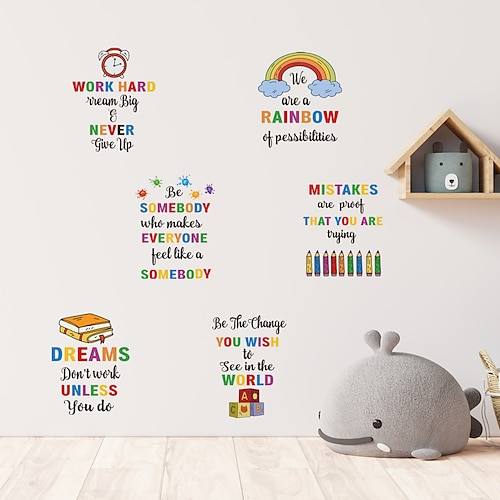 

YOU WISH Children Inspirational Color English Proverbs Wall Sticker Living Room Bedroom Study Children's Room Can Remove Home Decoration Background Wall Sticker