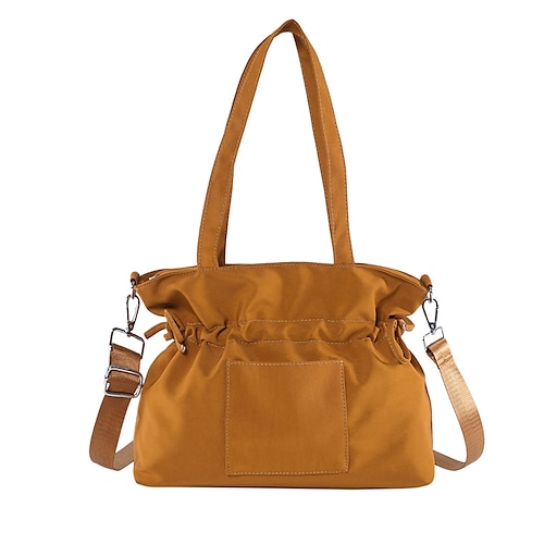 

Women's Shoulder Bag Nylon Daily Large Capacity Foldable Lightweight Solid Color Black Orange Brown