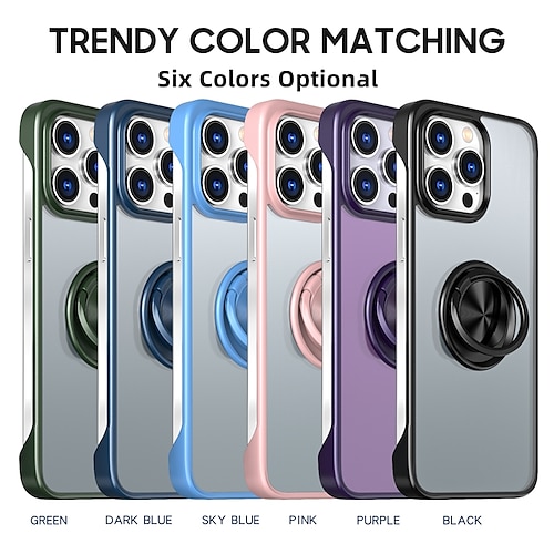 

telefone Capinha Para iPhone 15 Pro Max Plus iPhone 14 13 12 Pro Max Plus Capa traseira Caso de Adsorção Magnética Suporte para Alianças Antichoque Côr Sólida TPU PC