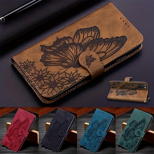 

Phone Case For Samsung Galaxy S23 S22 Plus Ultra S21 A14 A72 A32 A52 S20 FE A22 Wallet Case Flip Cover with Stand Holder Card Slot Shockproof Butterfly TPU PU Leather