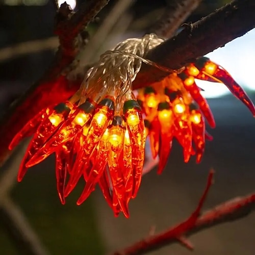 

Led chili pepper design luzes 3m 20leds alimentado por bateria natal ao ar livre varanda pátio decoração do feriado