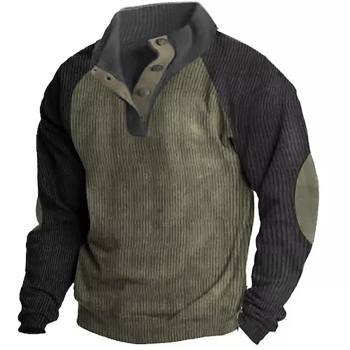 

Hombre Sudadera Negro Verde Trébol Cuello Mao Bloque de color Retazos Deporte Diario Festivos Pana Ropa de calle Casual Navidad Otoño invierno Ropa Sudaderas con capucha Sudaderas Manga Larga