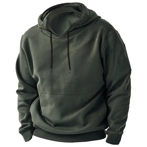 

Herren Hoodie Sweatshirt Kapuze Taktisch Armeegrün Mit Kapuze Glatt Tasche Sport Natur Täglich Festtage Strassenmode Brautkleider schlicht Taktisch Frühling Herbst Bekleidung Kapuzenpullover