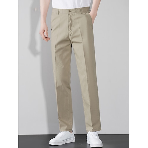 

Hombre Pantalones Chinos pantalones chinos Cremallera Botón Bolsillo Plano Comodidad Transpirable Exterior Diario Noche 100% Algodón Moda Casual Verde grisáceo Gris ahumado