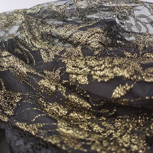  Damen schwarzes kleid Spitzenkleid abendkleider Chiffon Spitze Patchwork V Ausschnitt 3/4 Ärmel Midikleid Formal Urlaub Schwarz Frühling Winter
