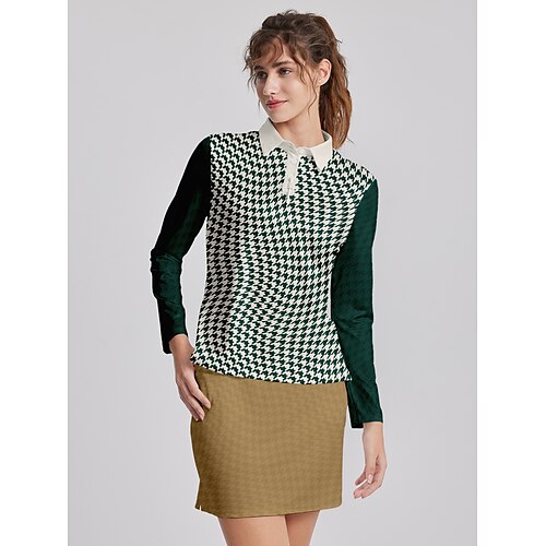 

Mujer Camisas de polo Camiseta de golf Polo con botones Transpirable Secado rápido Dispersor de humedad Manga Larga Ropa de golf ropa de golf Ajuste regular Impreso Primavera Otoño Tenis Golf