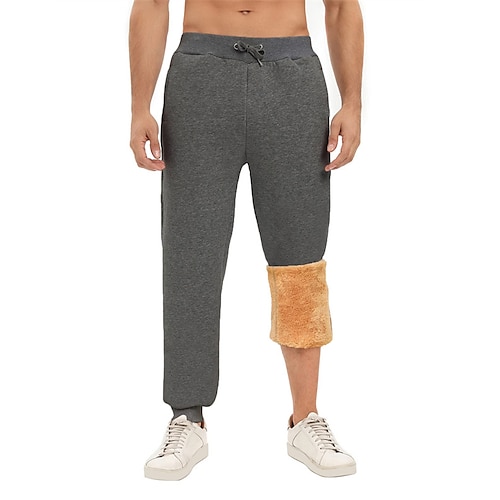 

Hombre Pantalones de lana Pantalones de Deporte Pantalón Jogger Pantalones de invierno Correa Cintura elástica Puño elástico Plano Comodidad Templado Casual Diario Festivos Deportes Moda Negro Gris