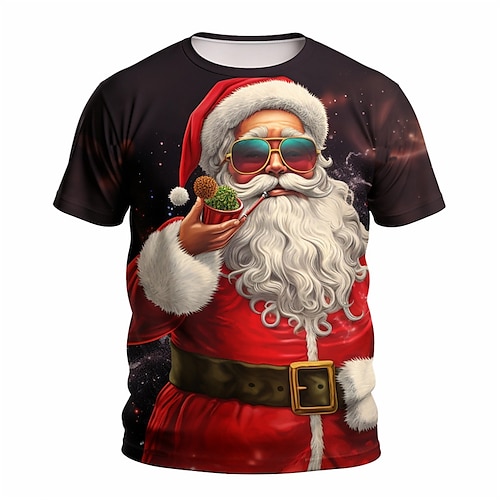 

Gráfico Papai Noel Diário Designer Retro Vintage Homens Impressão 3D Camiseta Esportes Feriado Para Noite Natal Camiseta Vermelho Manga Curta Gola Redonda Camisa Primavera Verão Roupa S M L XL 2XL