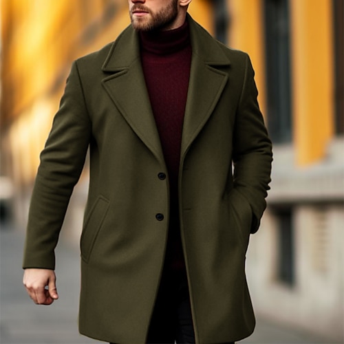 

Herren Wintermantel Trenchcoat Outdoor Freizeitskleidung Herbst Winter Polyester warm Oberbekleidung Bekleidung Modisch Strassenmode Glatt Tasche Kargen Einreihiger Verschluss