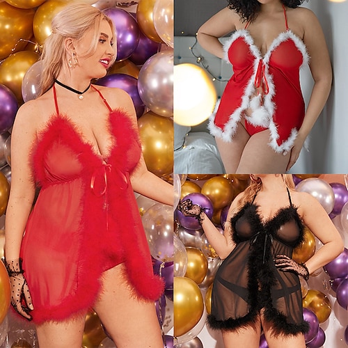 

Papai Noel Mrs.Claus Fantasias de Natal sensuais Mulheres Traje Cosplay Natal Natal Baile de Máscaras Noite de Natal Adulto Festa Natal Poliéster Sutiã