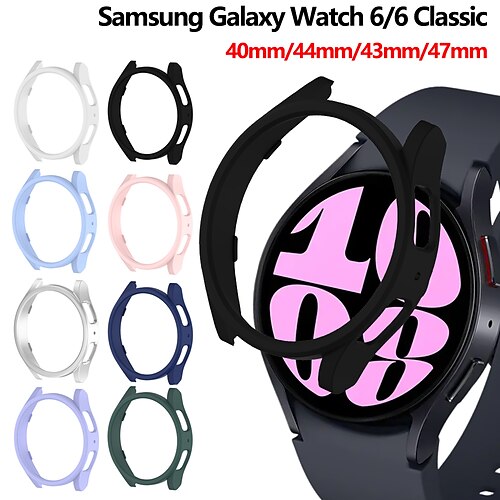 

2er Pack Uhrengehäuse Kompatibel mit Samsung Galaxy Watch 6 40/44mm / Watch 6 Classic 43/47mm Kratzfest Robust Stoßfänger-Vollabdeckung PC Beobachten Abdeckung