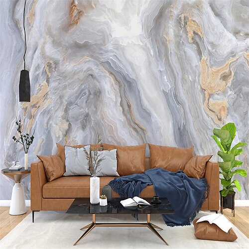 

Abstract Marble Wallpaper Mural Grey Onyx Marble Wall Covering Sticker Peel and Stick Removable PVC/Vinyl Material Self Adhesive/Adhesive Required Wall Decor for Living Room Kitchen Bathroom