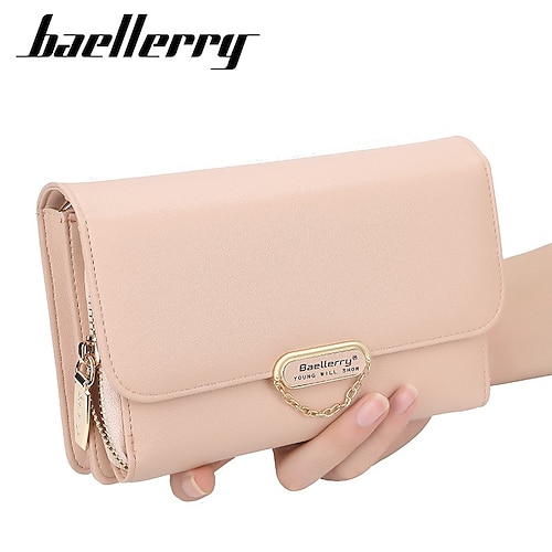 

Baellery carteira feminina com zíper grande bolsa para celular moda feminina bolsa diagonal