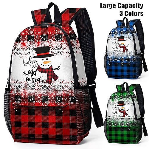 

Mulheres mochila Mochila Escolar 3D mochila Escola Natal Diário Personagem Poliéster Grande Capacidade Leve Durável Ziper Estampado Vermelho Azul Verde