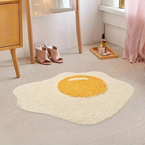 

Tapis de sol épais et absorbants avec œufs pochés, salle de bain, salon, foyer, toilettes antidérapantes, petits nuages, tapis nuages