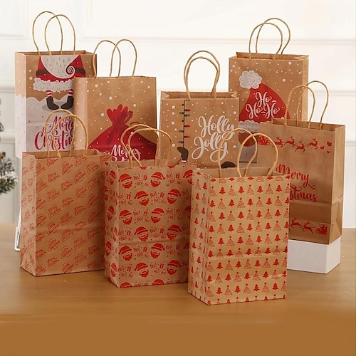 

Sacs cadeaux en papier kraft de noël 30 pièces, sacs à cadeaux, sacs à cadeaux pour cadeaux de fête et de vacances