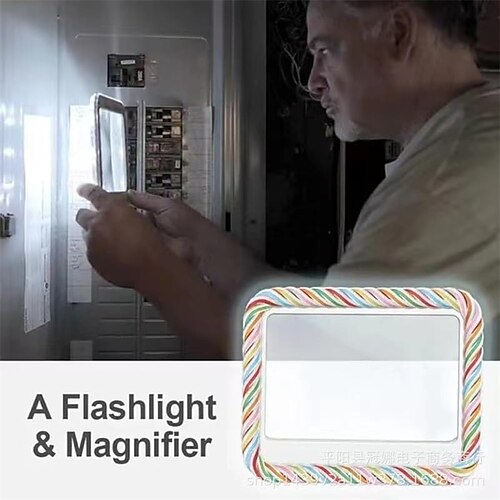 

Lupa de página LED 3x grande e super brilhante com lente antirreflexo e LEDs totalmente reguláveis (fornece iluminação uniforme e alivia o cansaço visual) - ótimo para leitura de letras pequenas e