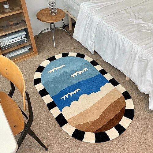 

Modern Light Luxury Imitation Cashmere Floor Mat Bathroom Bathroom Water Absorbent and Cool Isolating Foot Mat Household Doorway Gate Anti slip Mat