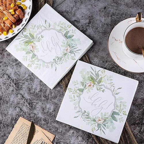 

20 Pcs Color Printing Paper Napkins Rose Wedding Party Table Decoration Disposable Tableware