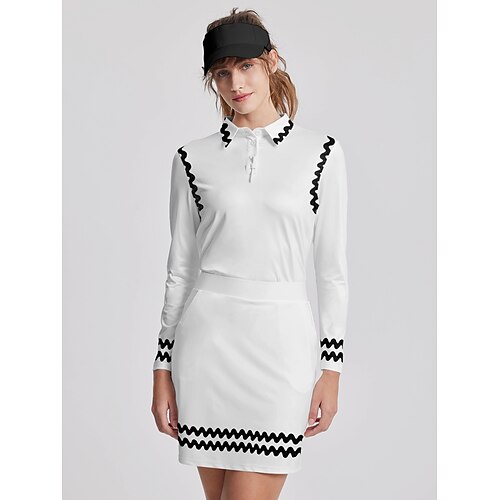 

Mujer Camisas de polo Camiseta de golf Polo con botones Transpirable Secado rápido Dispersor de humedad Manga Larga Ropa de golf ropa de golf Ajuste regular Color sólido Primavera Otoño Tenis Golf