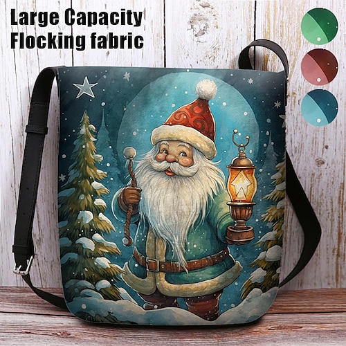 

Mulheres Bolsa crossbody Bolsa de ombro Saco Fofo Poliéster Ao ar livre Natal Diário Estampado Grande Capacidade Leve Durável Personagem Vermelho Azul Verde