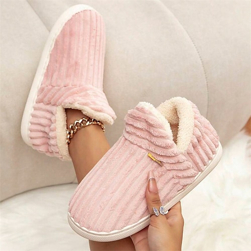 

Damen Hausschuhe Slippers Fuzzy Slipper Hausschuhe Warme Hausschuhe Heim Täglich Winter Flacher Absatz Offene Spitze Modisch Brautkleider schlicht Minimalismus Mikrofaser Elastisches Gewebe Halbschuhe