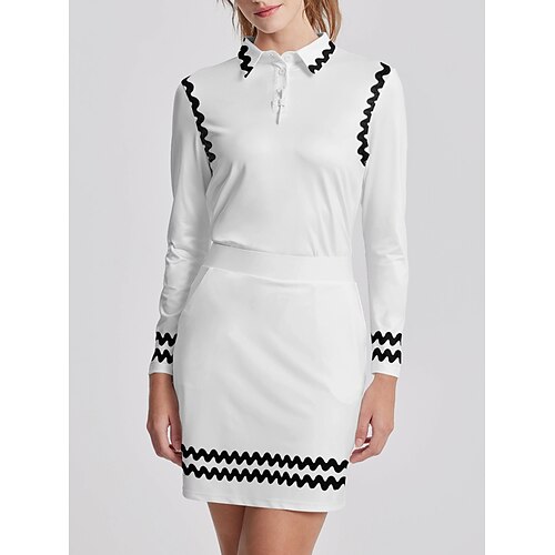 

Mujer Camisas de polo Camiseta de golf Polo con botones Transpirable Secado rápido Dispersor de humedad Manga Larga Ropa de golf ropa de golf Ajuste regular Color sólido Primavera Otoño Tenis Golf