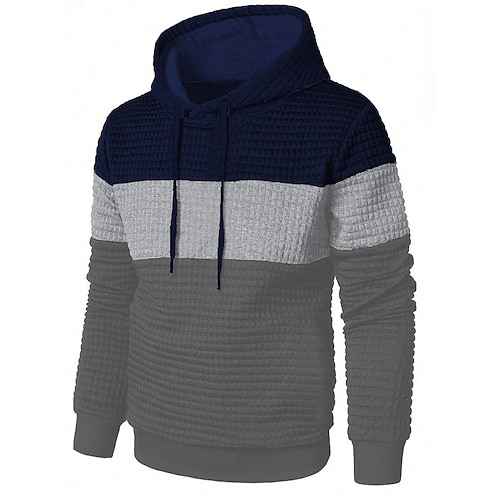 

Homme Sweat à capuche Noir Capuche Bloc de couleur Patchwork Sport Loisir du quotidien Vacances Vêtement de rue Frais Décontractées Printemps Automne Vêtement Tenue Pulls Capuche Pulls molletonnés