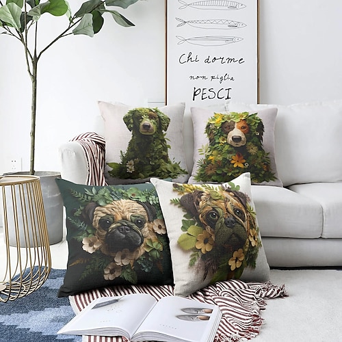 

Doppelseitiger Kissenbezug mit Waldhund, 1 Stück, weich, dekorativ, quadratisch, Kissenbezug für Schlafzimmer, Wohnzimmer, Sofa, Couch, Stuhl