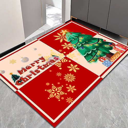 

Christmas Door Mat Xmas Welcome Christmas Mat Non-Slip Bath Mat Diatom Mud Mat Winter Doormat Rubber Back Funny Cartoon Character Door Mat Rugs for Indoor Outdoor