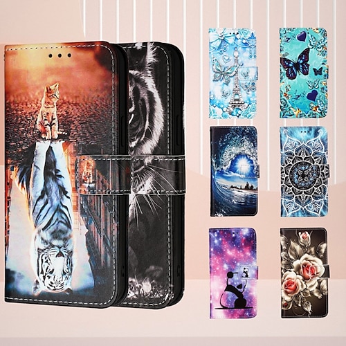 

teléfono Funda Para iPhone 15 Pro Max Plus iPhone 14 13 12 11 Pro Max Mini SE X XR XS Max 8 7 Plus Funda Trasera Tarjetas billetera con Soporte Magnética con correa de muñeca Retro TPU Cuero de PU