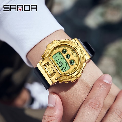 

Sanda 2127 relógio digital masculino militar do exército esporte cronógrafo data relógio de pulso tpu banda semana 50m à prova dwaterproof água masculino relógio eletrônico