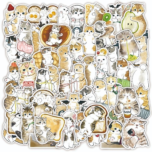 

300pcs Cute Cat Stickers, Waterproof Vinyl Decals For Water Bottle Laptop Hydro Flask Scrapbook Skateboard Mobile Phone Refrigerator, Aesthetic Stickers