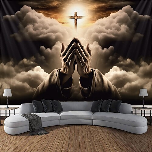 

Navidad Jesucristo colgante tapiz arte de la pared Navidad gran tapiz mural decoración fotografía telón de fondo manta cortina hogar dormitorio sala de estar decoración